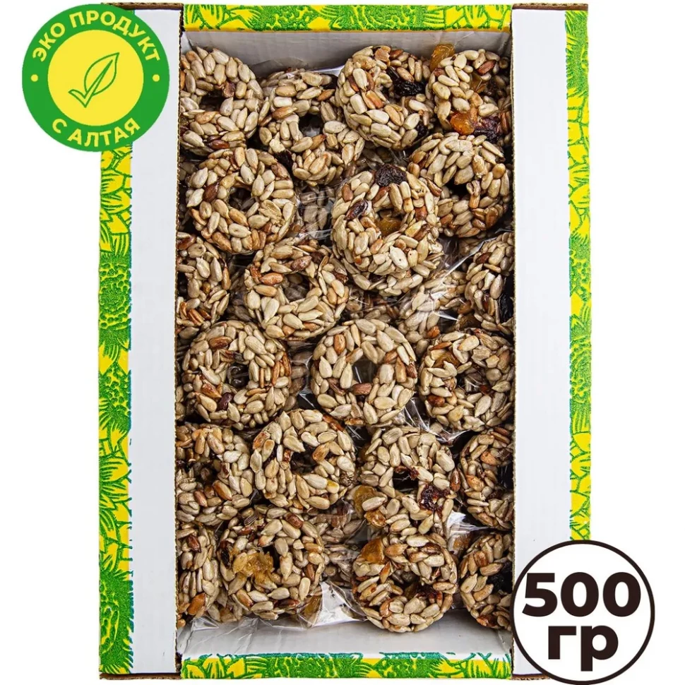  Козинаки из подсолнечника с медом и сухофруктами "Зачетные" 500г в Киришах