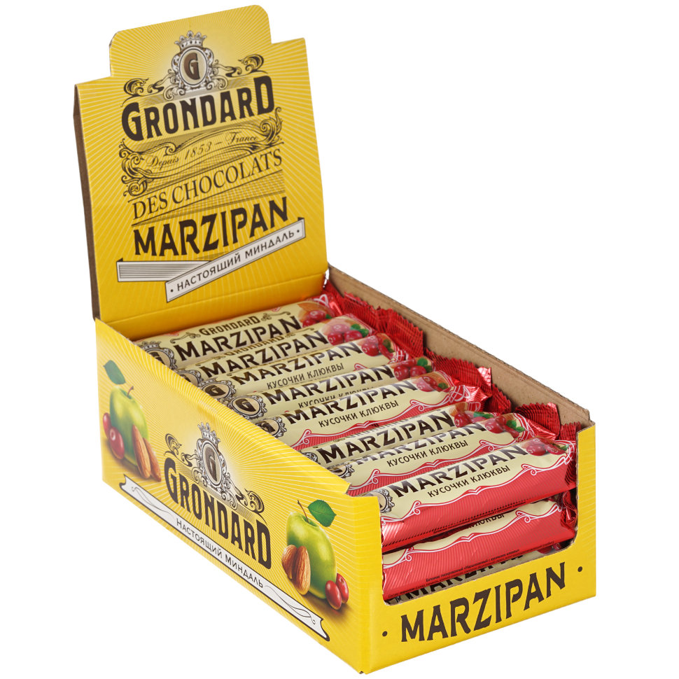  TM Grondard     (8415) Батончики глазированные Марципановые Клюква, (24шт по 50г)    в Киришах