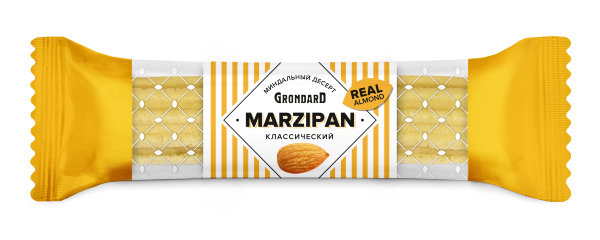 №1 TM Grondard   (10361) Батончики НЕглазированные Марципановые Классика, (28шт по 40г)        в Киришах