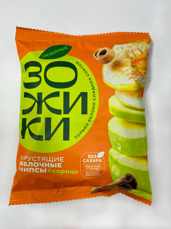№1 Зожики Яблочные+корица чипсы, 25г  в Киришах